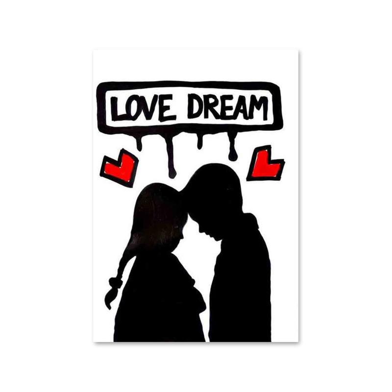 Граффити Бэнкси, красный воздушный шар, плакат, принты, абстрактные фигуры, картина на холсте, настенное искусство, картина для офиса, коридора, домашнего декора