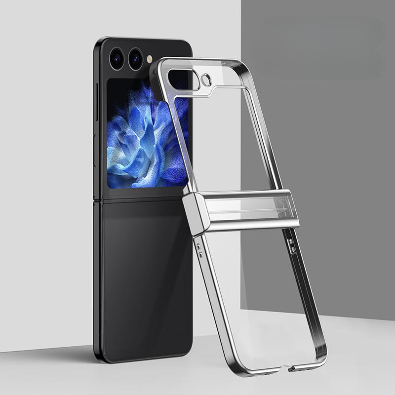 Гальванизированный прозрачный чехол для телефона Samsung Galaxy Z Flip 6 5 4 3 Flip6 Flip5 Flip4 Flip3 Hinge защитный противоударный чехол