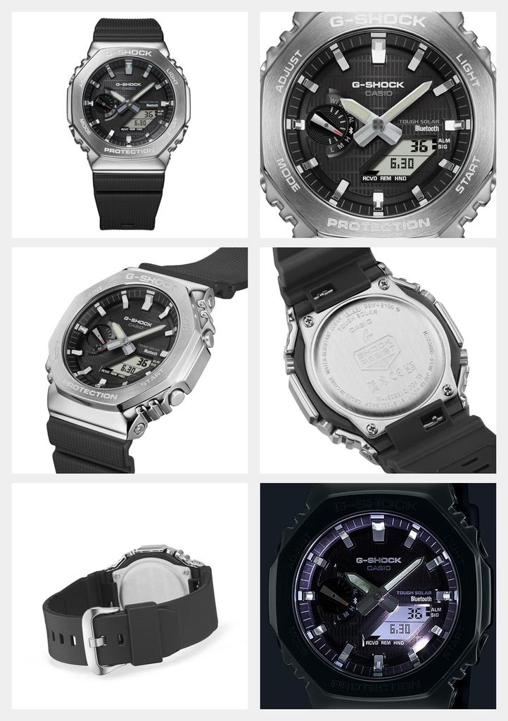 Мужские часы Casio G-Shock GBM-2100-1AJF, Черные, С металлическим корпусом, Bluetooth, Tough Solar, Биомасса-пластик, Оригинальный японский продукт