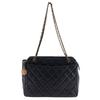 Chain Tote Tote Bag Matelasse Shoulder Black Caviar Skin Women Used