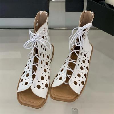 Eilyken Design Туфли-босоножки с плоским каблуком и вырезами, женские летние гладиаторы с открытым носком и молнией, вечерние туфли для платья