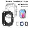 Carbon Fiber Case For Apple Watch Series 10 42mm 46mm Soft TPU Bumper Shell For iWatch S10 Shockproof Cover