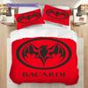 Bold Bacardi Emblem Three-piece set (1 * duvet cover + 2 * pillowcase, without core) 2D Flat Soft and comfortable Bedding set Christmas birthday gift