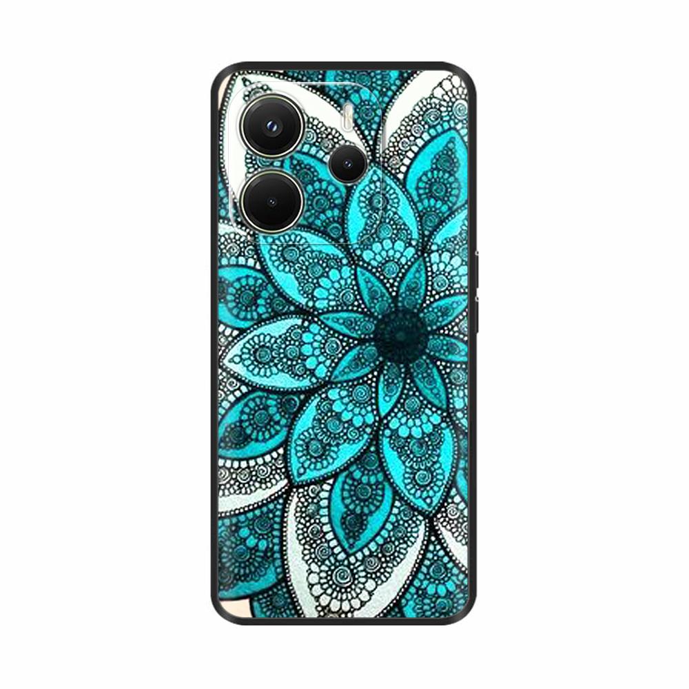 Для Xiaomi Redmi Note 14 4G Чехол Роскошный Расписной Чехол Черный Силиконовый Чехол для Телефона Для Redmi Note 14 Fundas note14 4G Мягкий Бампер