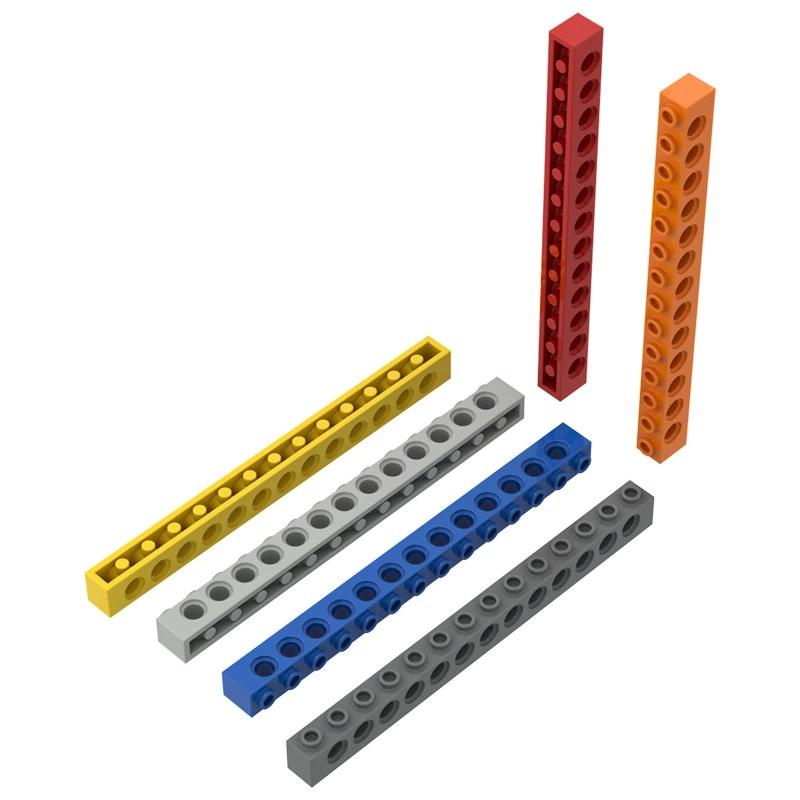 Нетоксичные 10 шт. 3 Строительных блока Технические детали Moc 1x14 с 13 отверстиями Перфорированные кирпичи Собираемые части Длинный балочный конструктор