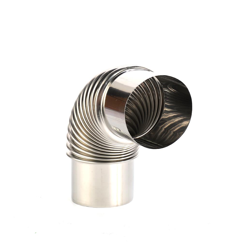 60/70/80 мм 90-градусное колено дымоходной трубы, колено для дымоходной гильзы, нержавеющая сталь, многоходовые печные трубы, дровяные печи, дымоход