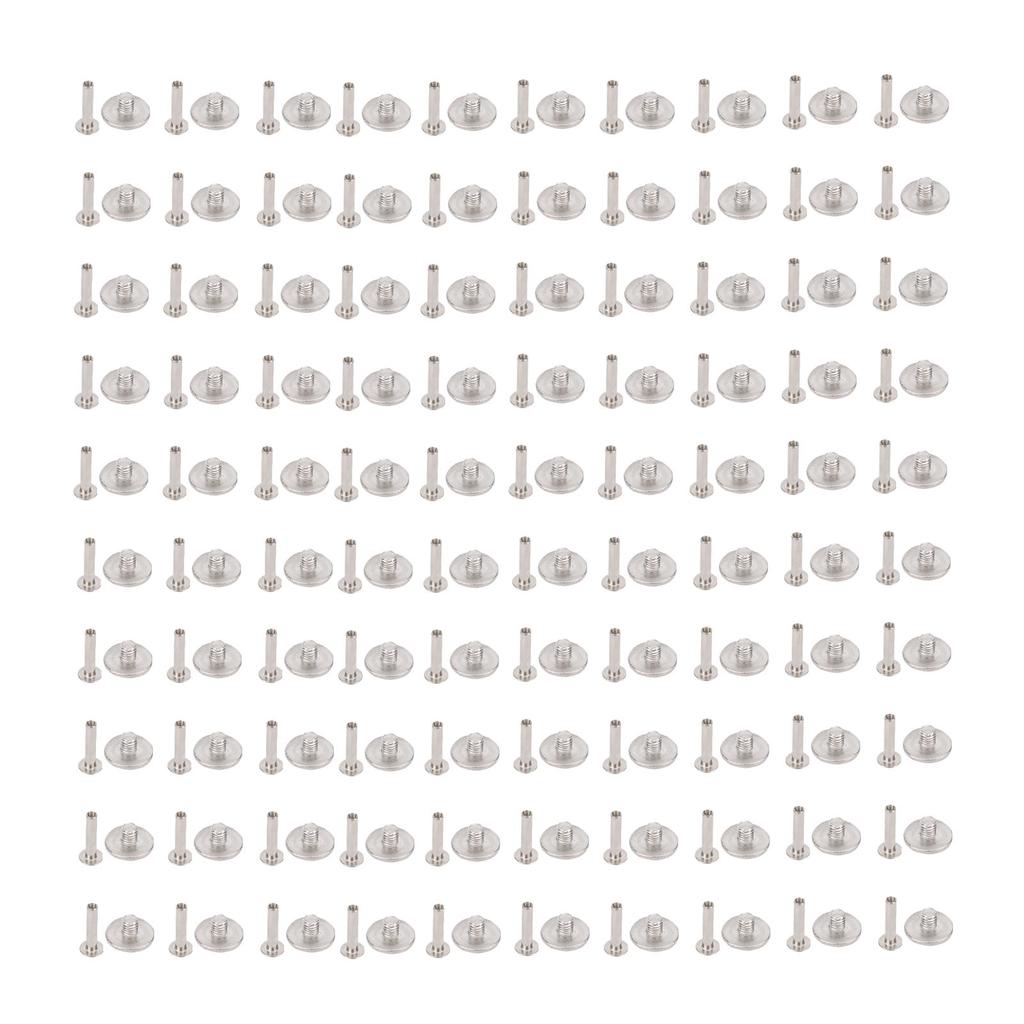 100 комплектов заклепок и винтов M3 из нержавеющей стали с плоской круглой головкой, набор крепежных элементов-заклепок для изделий из кожи
