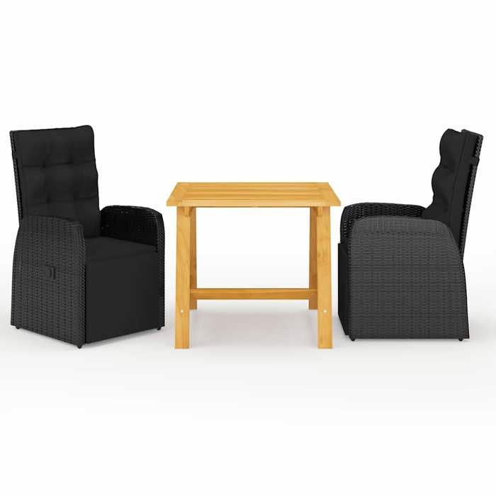 Maison Exclusive - Ensemble à manger de jardin 3 pcs Noir