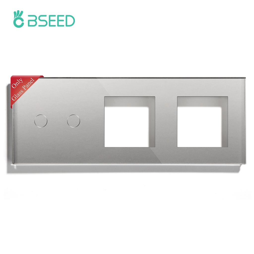 Bseed EU Стандартная Рамка для Выключателя из Кристаллического Стекла Самостоятельный Дизайн Розетка для Стены DIY Часть Улучшения Дома Белый Черный Золотой Серый 228 мм