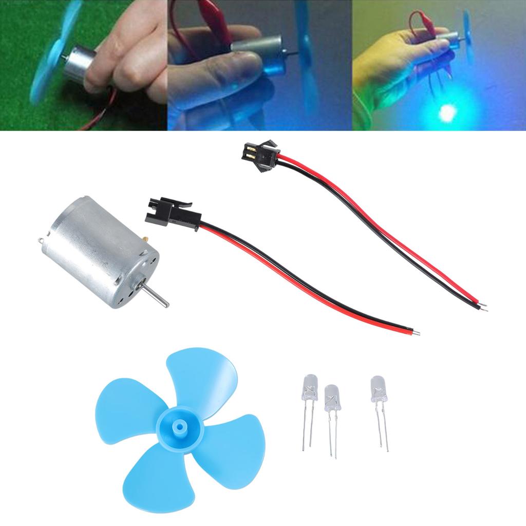 Мини-ветрогенератор, наборы для самостоятельной сборки, 6-9 В, ветер для турбинного микромотора/мини-лопасть Blue Leaf/диоды/кабели 60 мм