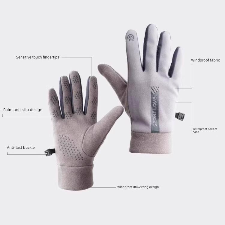 Winter Ski Gloves with Touch Screen, Fleece-Lined, Thickened, Warm, Waterproof, Windproof, Anti-Slip, Outdoor Rainproof for Cycling