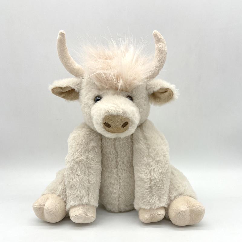 Scottish Highland Cow Sound Plush Doll with Long Hair