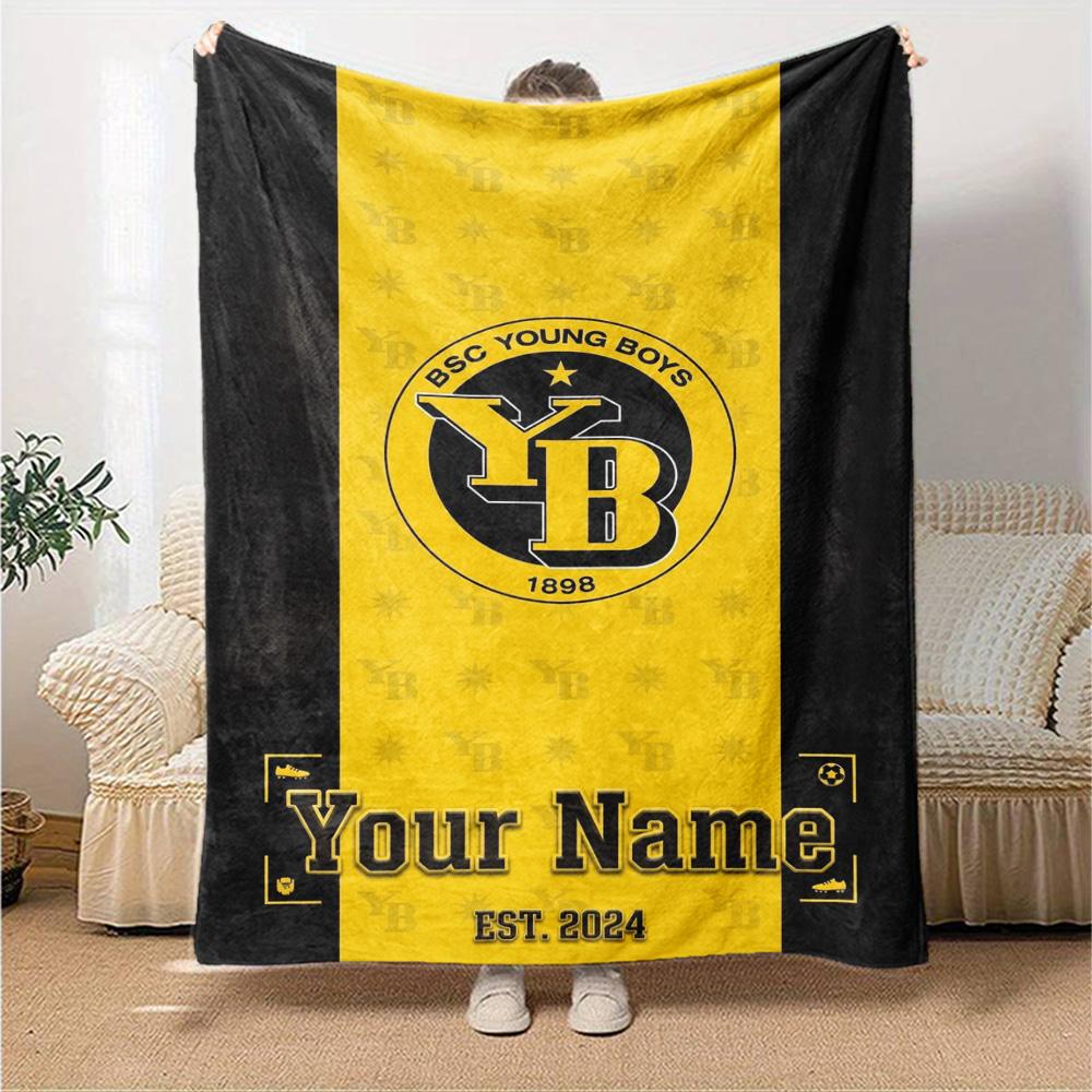 Name Custom BSC Young Boys Print Flannel Blanket High Quality Warm Comfortable Cover for All Seasons Perfect for Gifts Home Decor