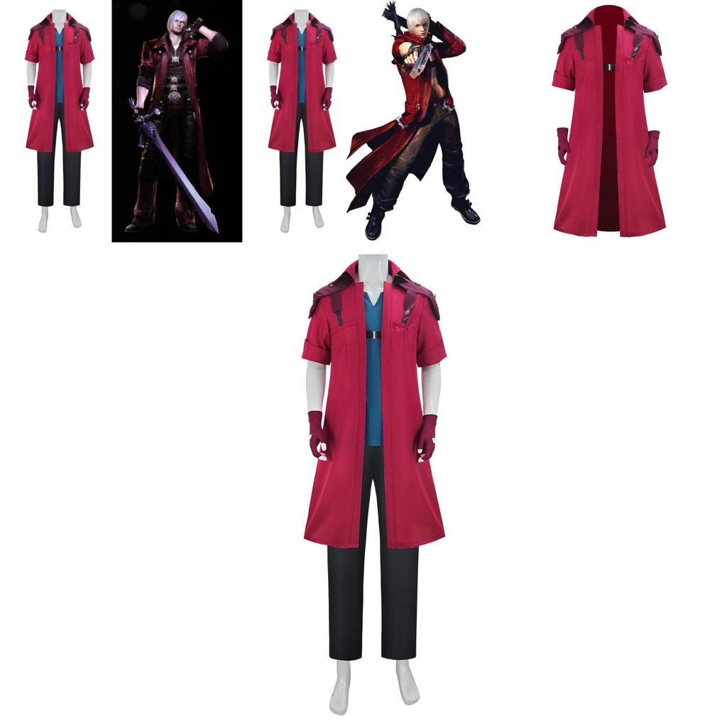 Devil May Cry Данте Косплей Костюм Комплект С Курткой Брюками Перчатками Для Аниме Игры Ролевой Игры