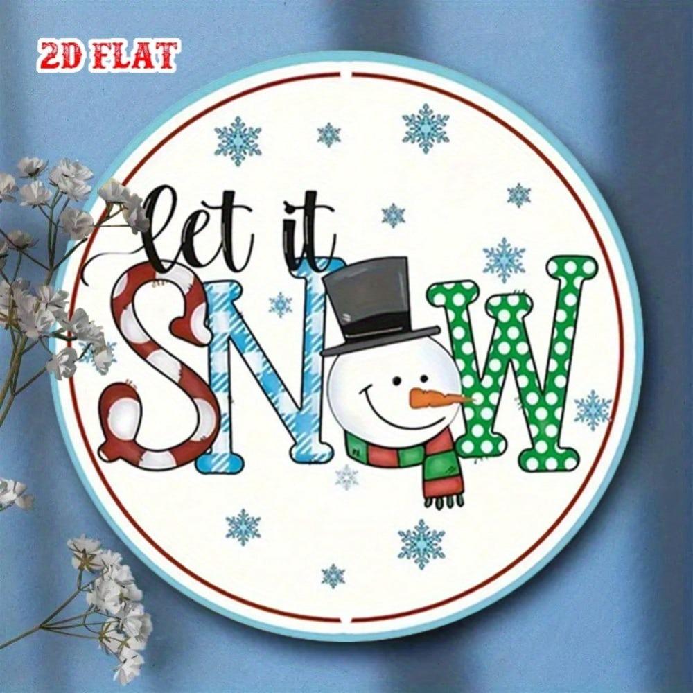 Винтажная металлическая жестяная вывеска Let It Snow Зимняя снежинка Рустикальный декор для стены фермерского дома