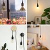 Zevnico Corded Socket, Bulb Socket, 3m Cord Length, E26 Base, Black Outlet, Pendant Light with Switch, Dedicated LED Light Socket, Plug Included,