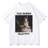 Смешная футболка с принтом Yas Queen Slayyyy Rat для женщин, забавная шутка, юмор, мем, летние женские модные повседневные футболки, топы