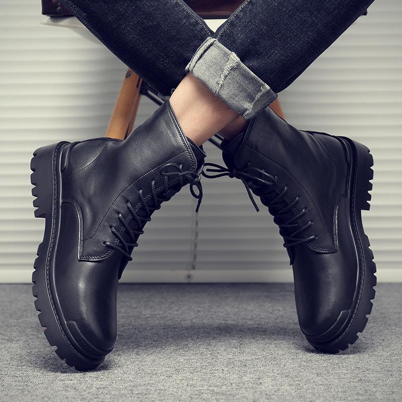 Мужские ботинки Martin, мужские ботинки Locomotive, флисовые термостойкие британские модные мужские ботинки, высокие кожаные ботинки M08-C