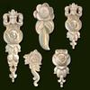 Furniture Parts Wooden Figurines Crafts Wood Carved Woodcarving Decorative Corner Appliques Frame