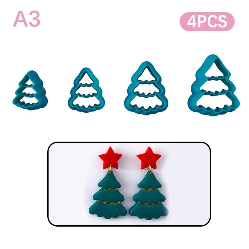 Рождественский венок из еловых веток, полимерная глина, каттеры, серьги, ожерелья, подвеска, форма для мягкой глины, инструмент для рукоделия, вырубка для ювелирных изделий, формы