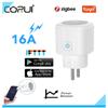 Розетки Corui EU Zigbee 16a Tuya, беспроводной пульт дистанционного управления, розетка для умного дома с монитором мощности, приложение Smart Life с Alexa Google