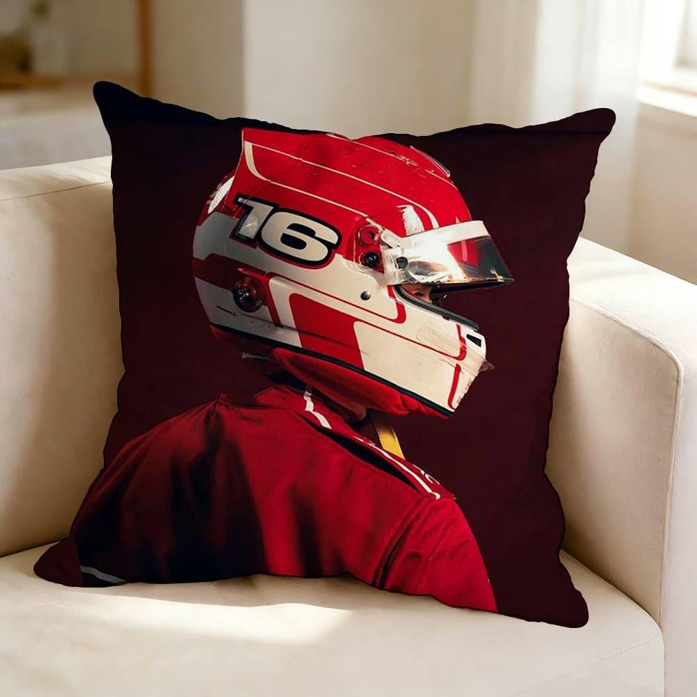 Car No Driver CCharles LLeclerc Square DoubleSided printed Pillow Case Bedroom Bedside Pillow Sofa Cushion Cover