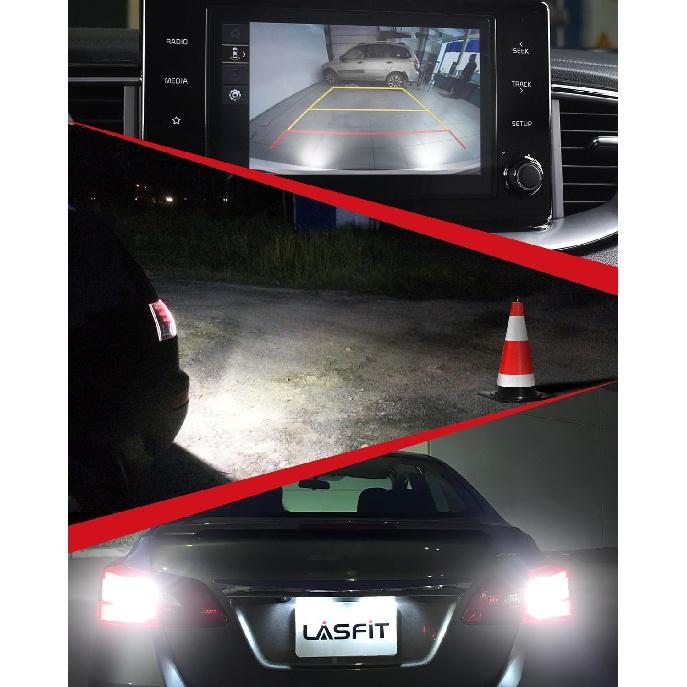 LASFIT 3157 LED Reverse Lights, Super Bright 6000K Xenon White Backup Light, DRL Replacement Back Up Bulb for 3156 3056 3057 3047 4114 4157 4057