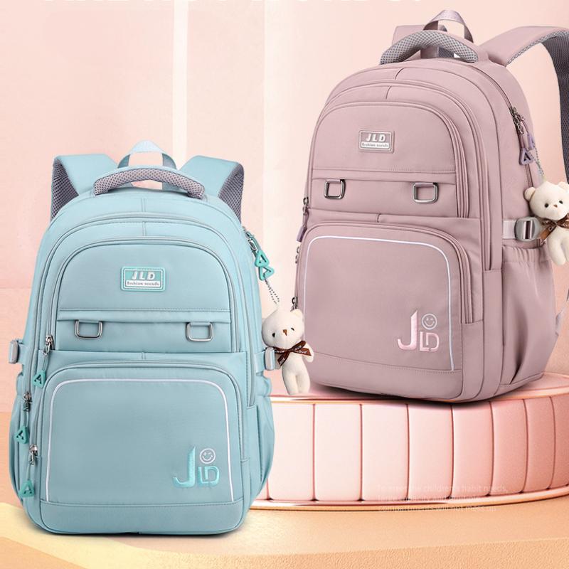 Двухслойные школьные ранцы большой вместимости для младших школьников, нейлоновые водонепроницаемые многофункциональные рюкзаки, свежая милая сумка для девочек средней школы