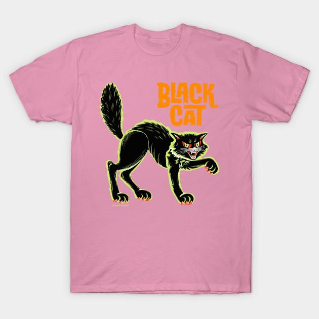 T Рубашка женщин Черный кот Harajuku Печать Кавайи футболка Летний короткий рукав женский футболка Top Tee