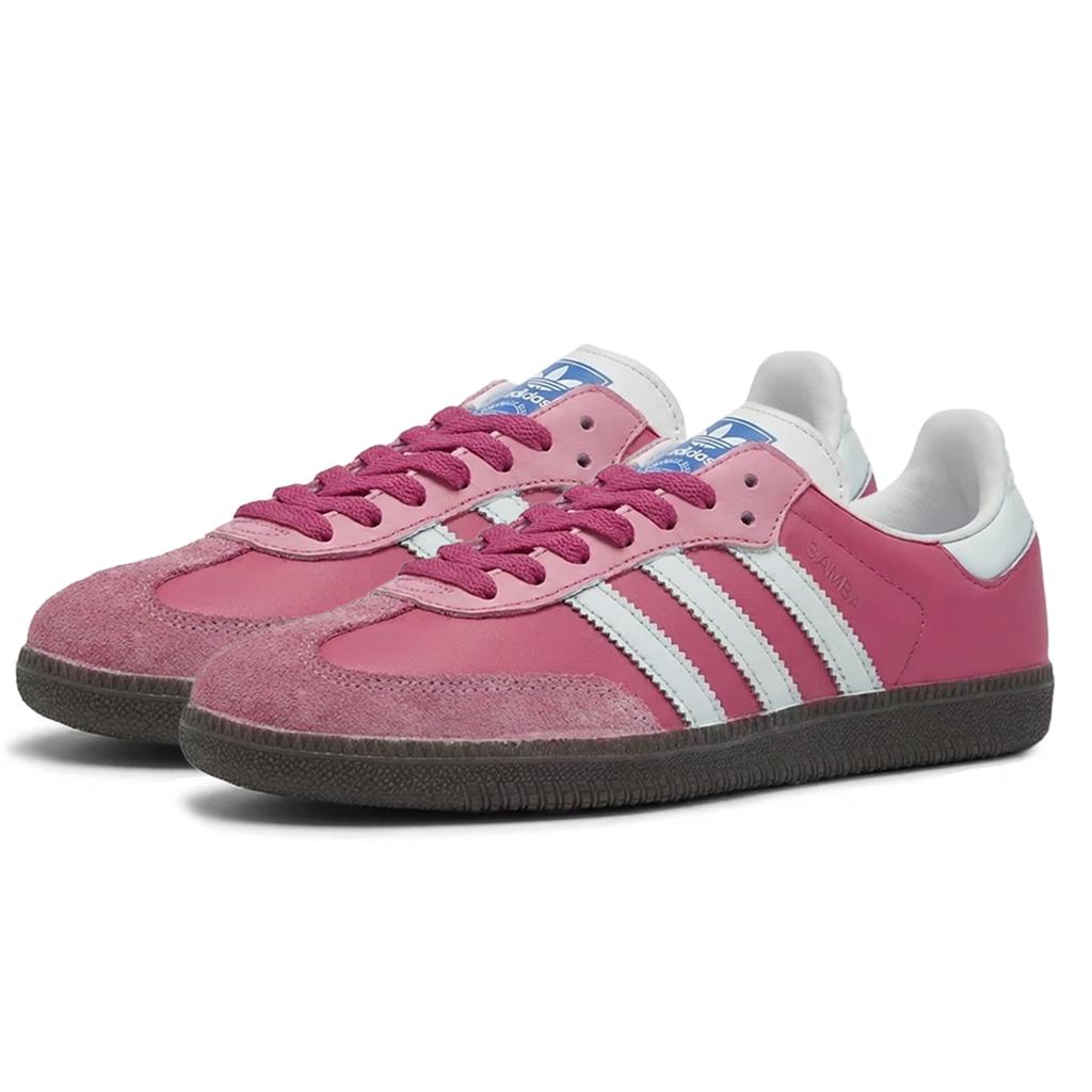 adidas ORIGINALS SAMBA OG Ягодный Штамп Устойчивые к истиранию Нескользящие Низкие Кеды для Скейтборда Унисекс Фуксия IG1024(Команда2070-)