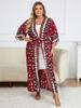 Красное женское свободное кимоно в горошек больших размеров, кардиган, богемный халат с принтом, купальник, дышащая пляжная одежда, туника Q1414