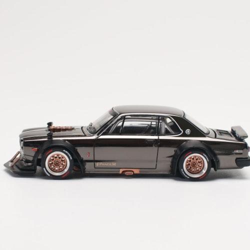 POP RACE 1/64 SKYLINE GT-R V8 DRIFT (HAKOSUKA) DARK CHROME Finished Product