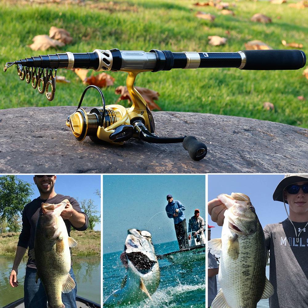 Удочка и спиннинговая катушка Удочка из углеродного волокна Рыболовная катушка для рыбалки на открытом воздухе Рыболовные снасти