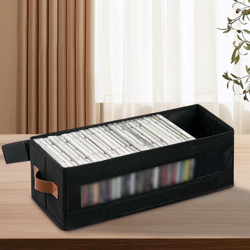 Stackable CD Box CD Storage Organizer Home Organization 600D Oxford Cloth Stackable And Foldable Dustproof Lid