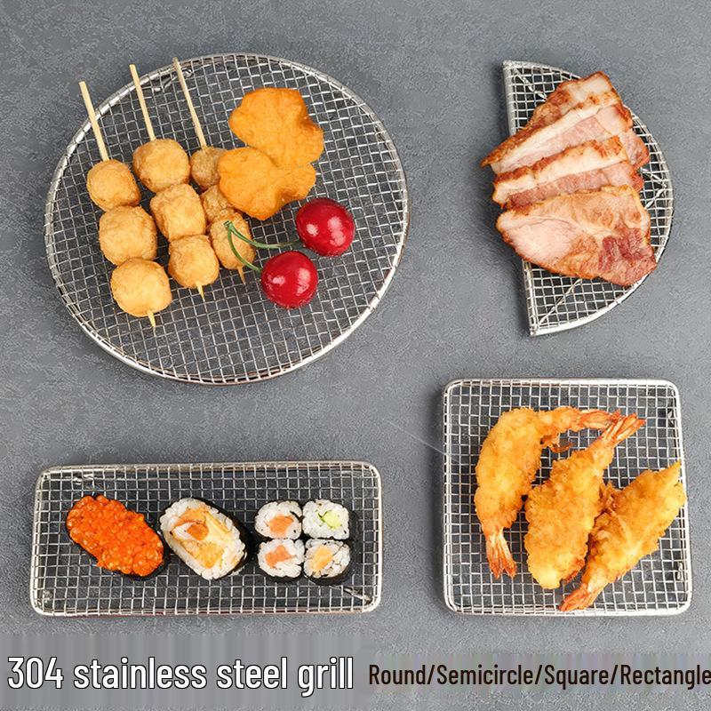 Портативный BBQ-гриль из нержавеющей стали с сепаратором масла - Многофункциональная круглая сетка для жарки на открытом воздухе и фильтрации жареных продуктов