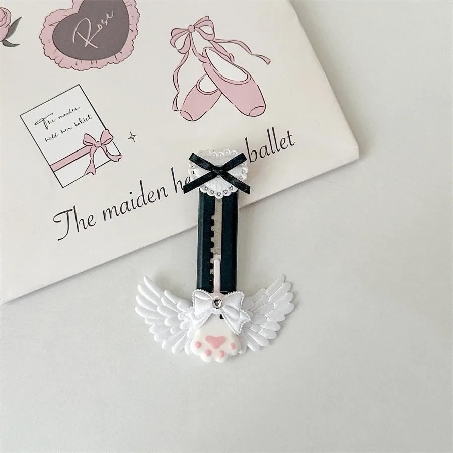 Ins Kawaii Мечтательный балетный стиль, кошачья лапа, универсальный нож, милая девушка, бант, крылья, украшение, резак для бумаги, мини-экспресс открывалка для конвертов