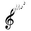 [R1815] — Черный стикер «Музыка» (скрипичный ключ - восьмая нота) - 20x70см