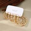 Набор из 3 пар серег-колец, серьги-кольца в форме бамбука, круглые серьги для женщин, девочек, из сплава золотого и серебряного цвета, гиперболизированные, для вечеринок