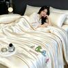 Light Luxury Summer Ice Silk Summer Cool Quilt Bed, Summer Silky Naked Sleeping Quilt Bedding Sheets People