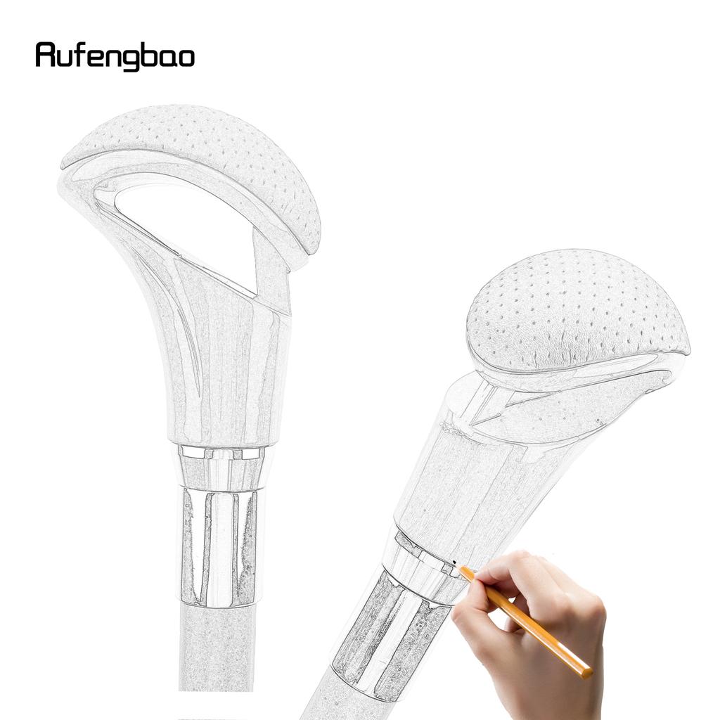 Red Black Leather Silver Walking Cane Fashion Decorative Walking Stick Gentleman Elegant Cosplay Cane Crosier 94cm