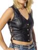 Lambskin Western Black Women 100% Real Leather Button Waistcoat Vest Coat Classic