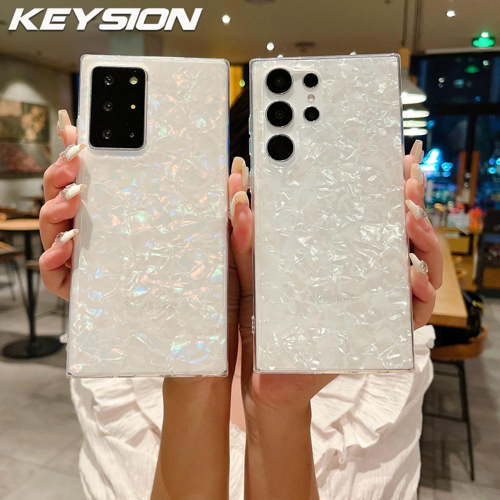 KEYSION Чехол с рисунком ракушки для Samsung S22 Ultra 5G S21 FE S20+ Plus, женский противоударный чехол для телефона Galaxy Note 10 Plus