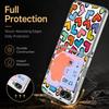 Красочный чехол-сердце с граффити для Samsung Z Flip 8 7 6 5 Гибридный 3-в-1 Кожаная накладка с покрытием Защитная крышка для складного телефона для Galaxy Z Flip8 Flip7 Flip6