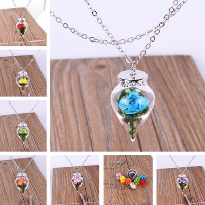 Кулон с сушёным цветком, цвет в ассортименте