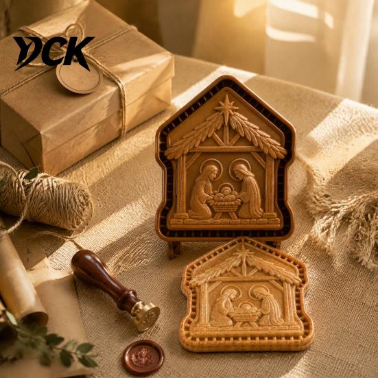 Faith Inspired Kitchen Gadgets Christmas Mini Pie Mold, Festive Dough Press And Cookie Holiday Pocket Molds Cutter, Religious Stamp for Seasonal