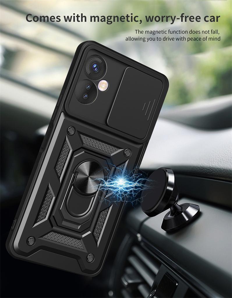 Для Tecno Spark 8C 9 чехол Slide Lens Armor телефон чехол для Tecno Spark Go 2022 Spark 8 9 Pro автомобильный магнитный держатель кольцо задняя крышка
