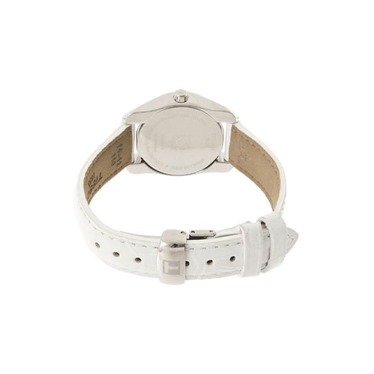 Tissot Модная коллекция Женские часы с кварцевым механизмом 26 мм Белый циферблат Корпус из нержавеющей стали Кожаный ремешок T023.210.16.111.00