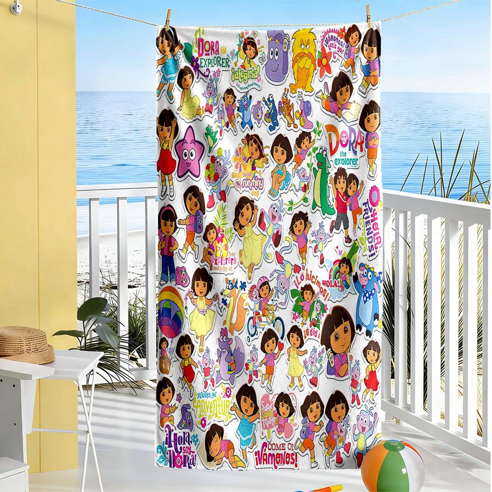 Dora Explorer Beach Towel Super Soft Microfiber Quickdry Fabric Comfortable Lightweight