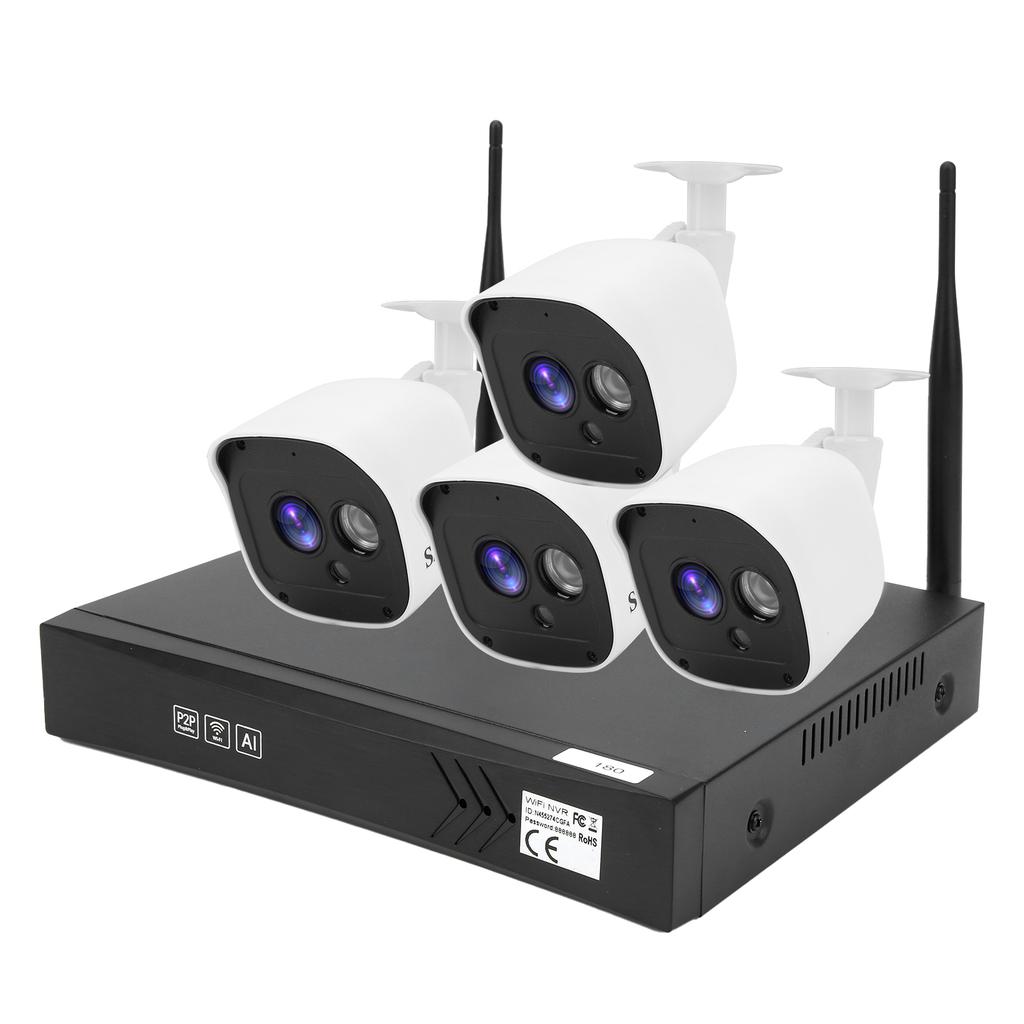 Комплект видеорегистратора WiFi, 8 каналов, NVR, удаленный просмотр, 1080P, водонепроницаемый, для домашней безопасности AC 100?240VUS