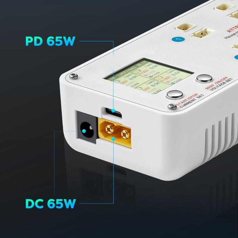 Multiple Port 2S Lipos Balance Charger For Drones Featuring Heat Dissipation And Memory Setting
